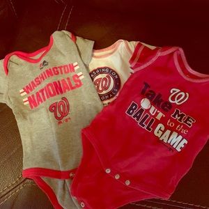 Lot of 0-3m Washington Nationals onesies